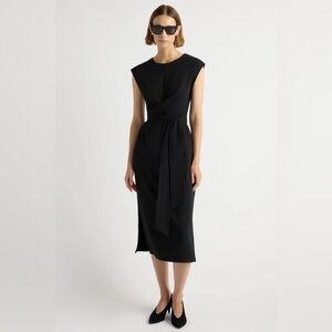 Modern Citizen Fei Wrap Midi Dress Cotton Black M